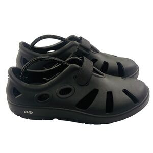 OOFOS OOcandoo Sandal M11/ W13 Black Recovery Adjustable Orthotic Unisex Comfort